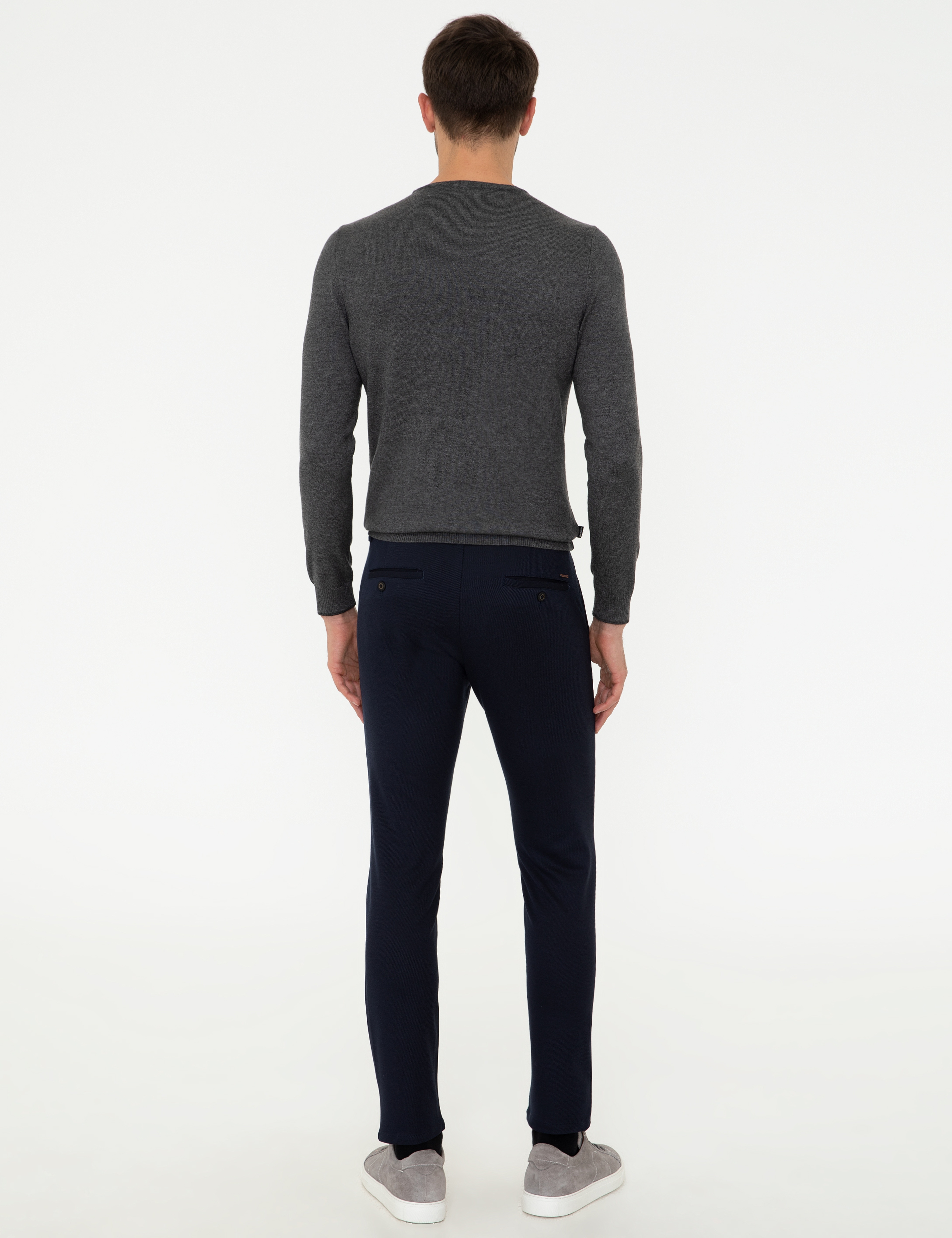Lacivert Slim Fit Kanvas Pantolon - Image 3