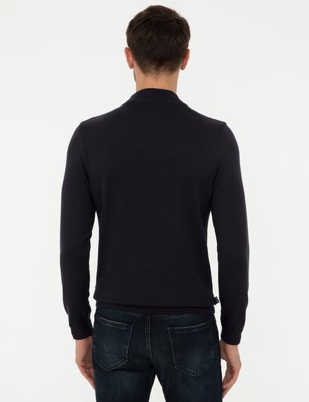 Lacivert Slim Fit Yarım Balıkçı Yaka Triko Kazak - 50240540004