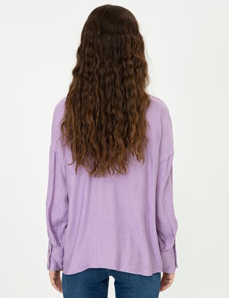 Lila Cepli Uzun Kollu Bluz - 50244506006