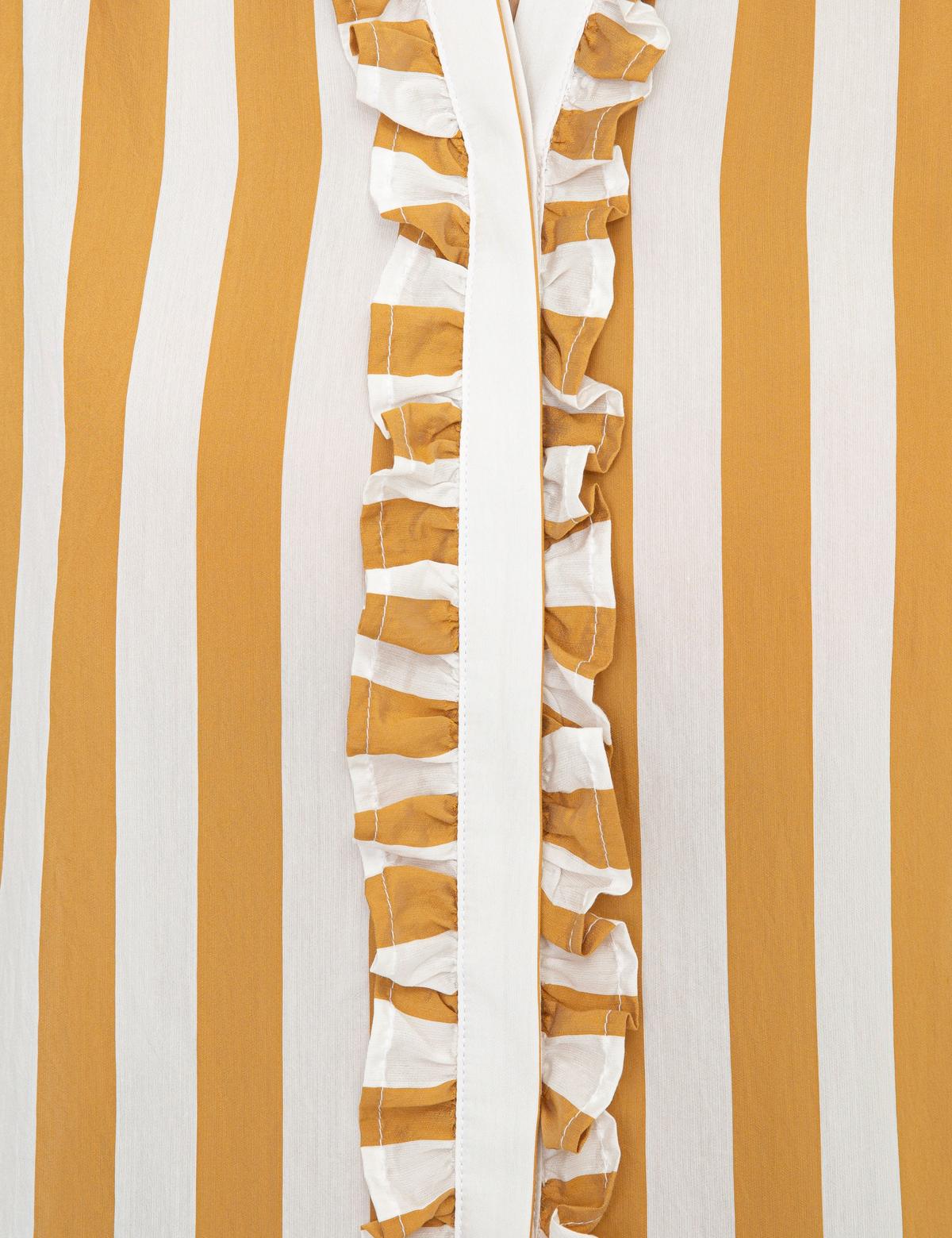 Sarı Çizgili Comfort Fit Uzun Kollu Gömlek - 50244509001