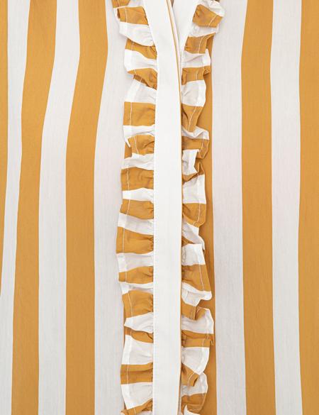 Sarı Çizgili Comfort Fit Uzun Kollu Gömlek - 50244509001