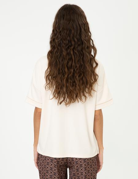 Krem Regular Fit Tişört - 50244911012