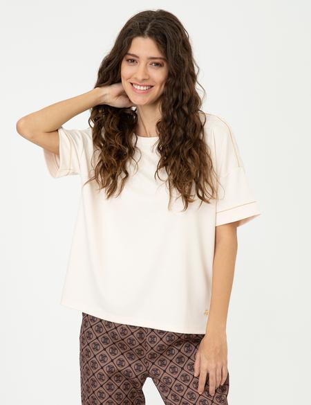 Krem Regular Fit Tişört - 50244911012