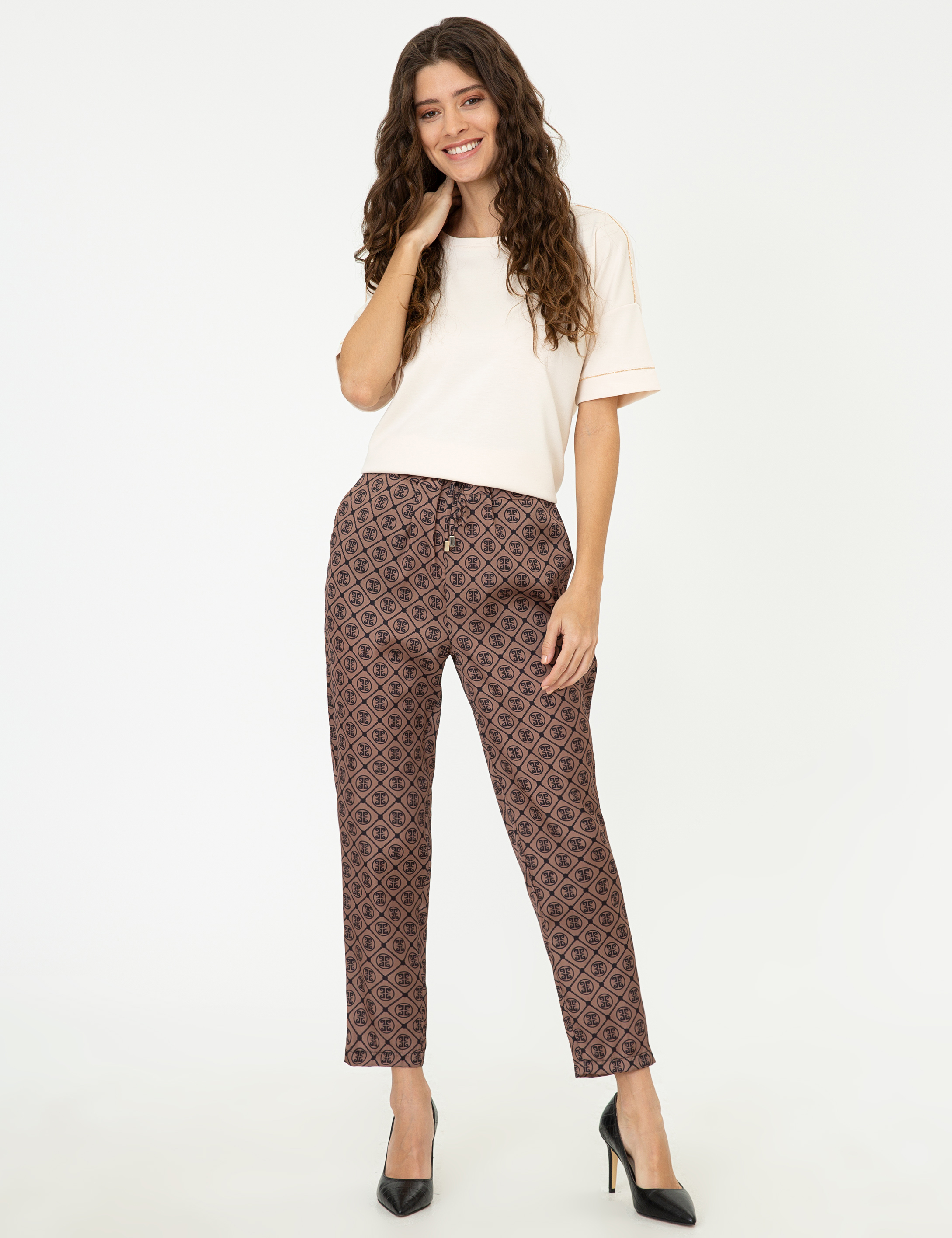 Krem Regular Fit Tişört - Image 5