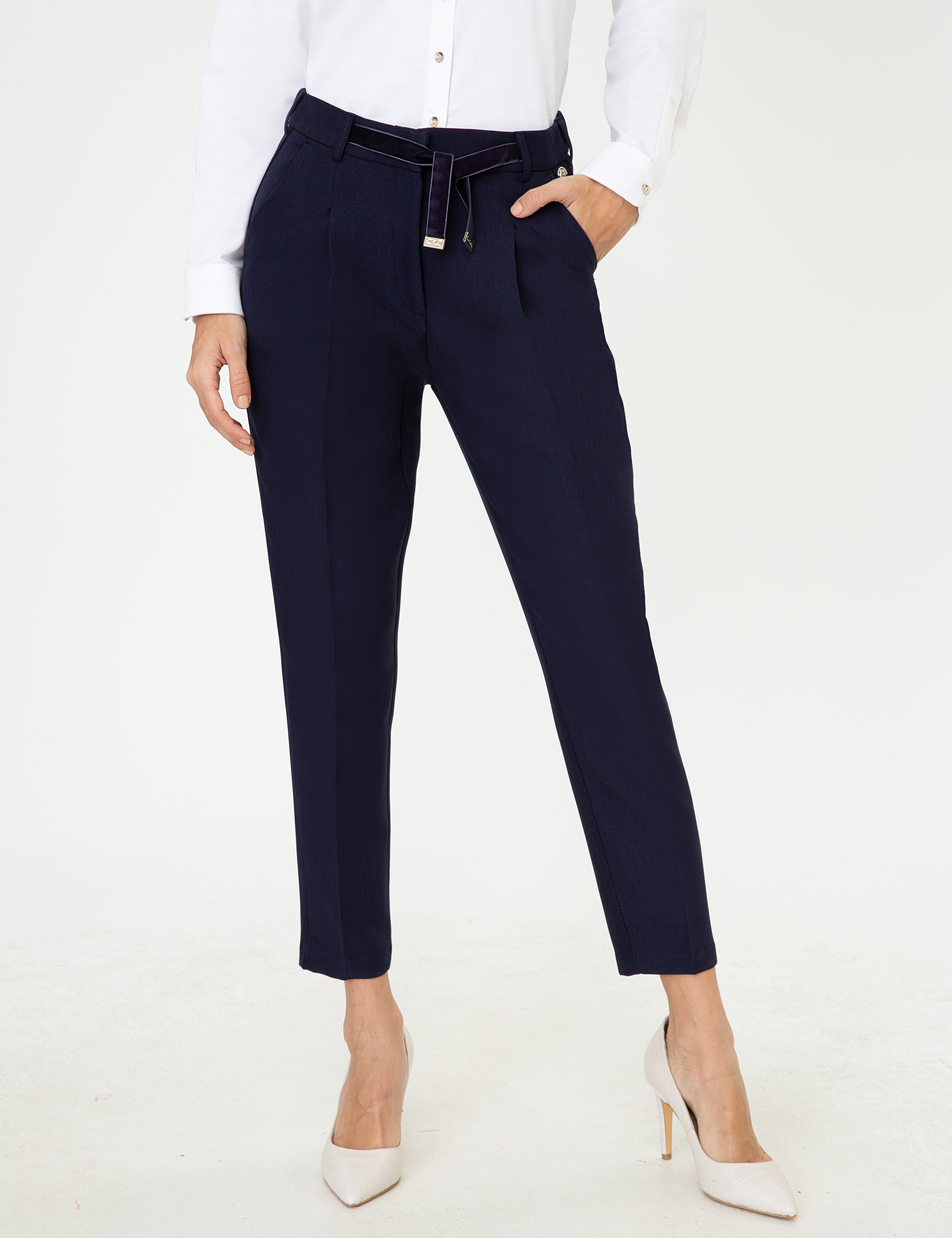 Lacivert Slim Fit Kumaş Pantolon - Image 2