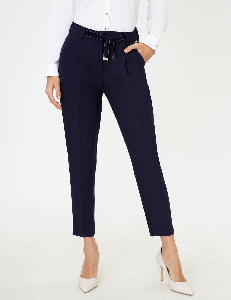 Lacivert Slim Fit Kumaş Pantolon