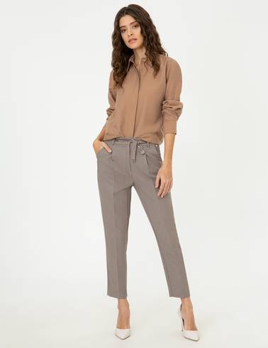Gri Slim Fit Kumaş Pantolon
