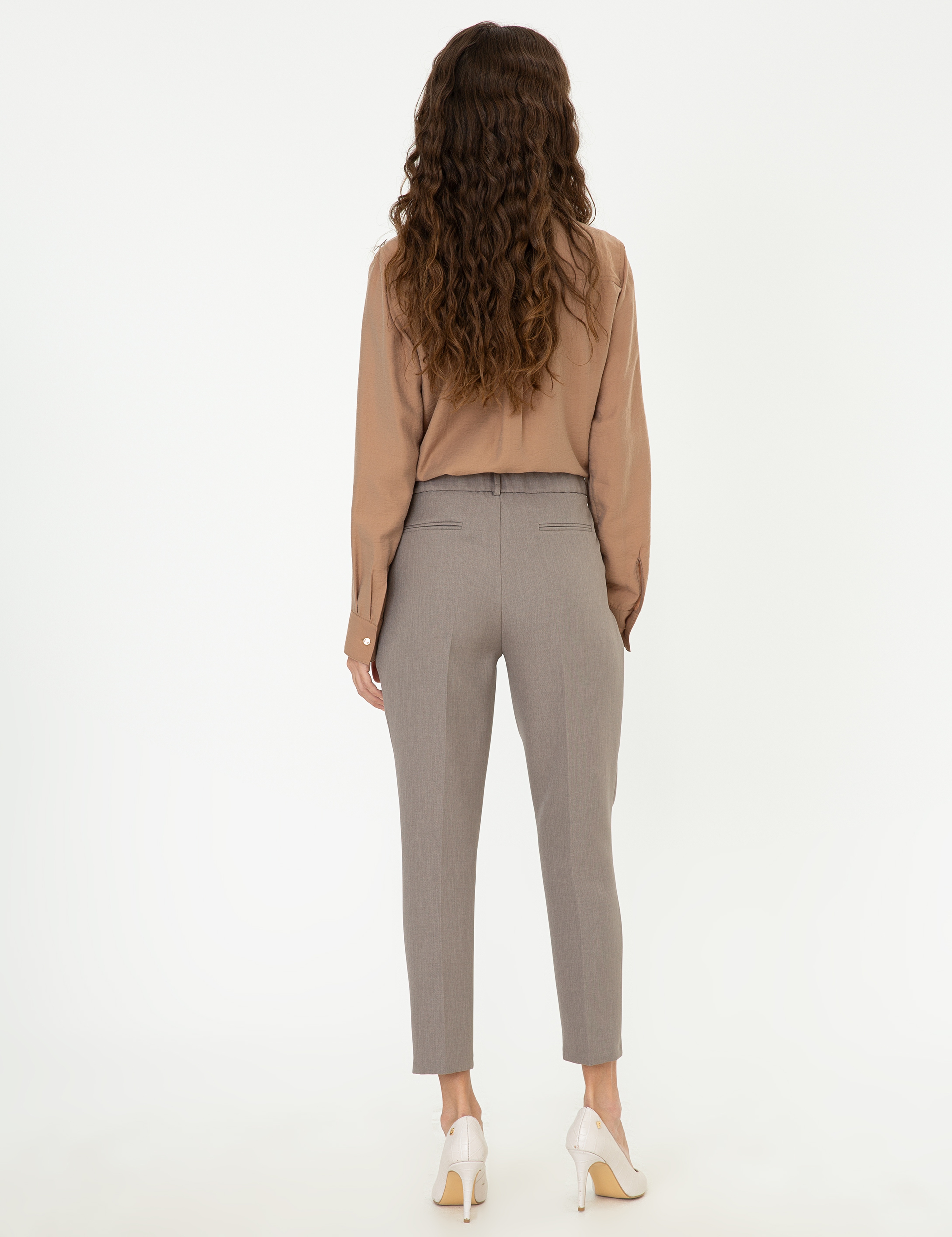 Gri Slim Fit Kumaş Pantolon - Image 3