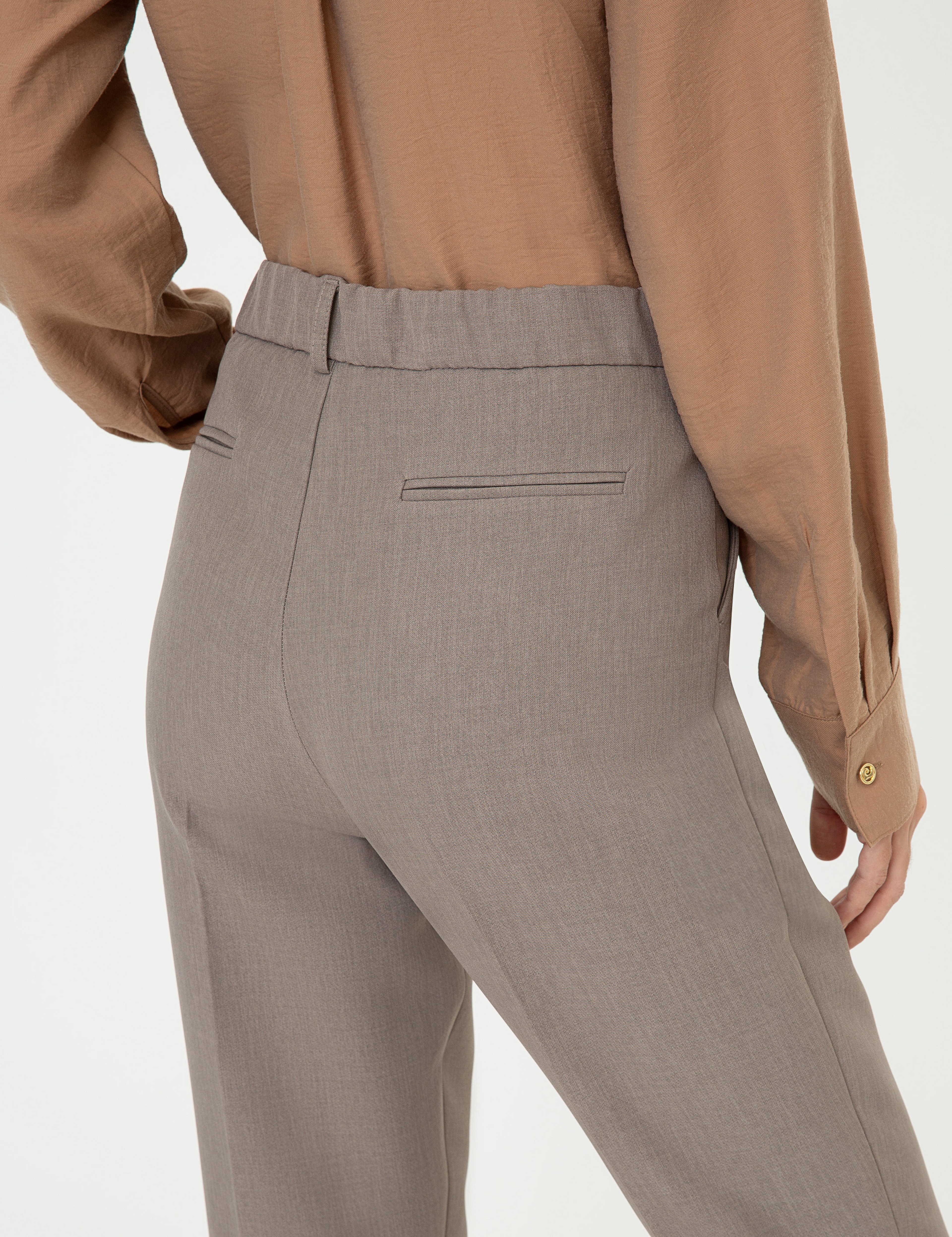 Gri Slim Fit Kumaş Pantolon - Image 6