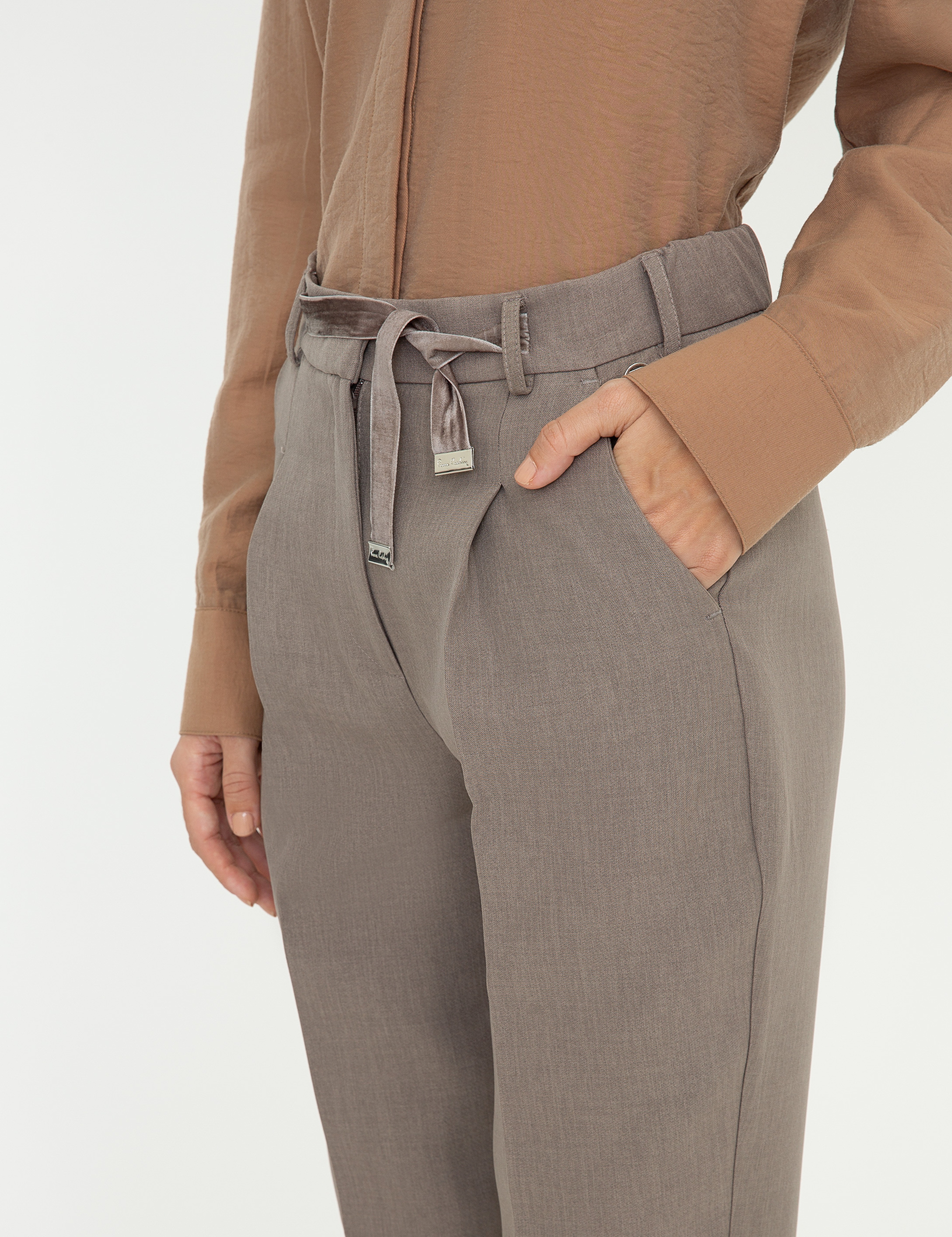 Gri Slim Fit Kumaş Pantolon - Image 5