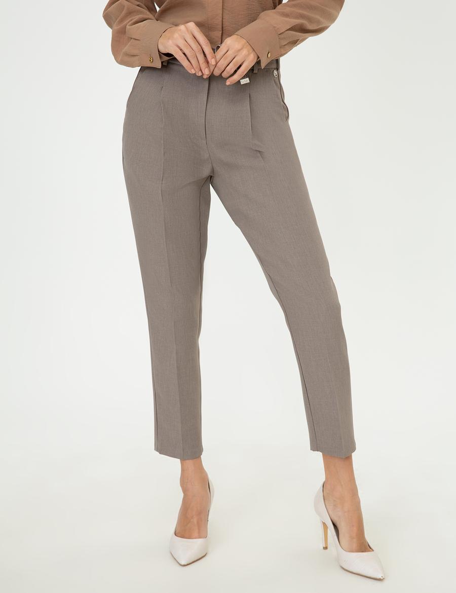 Gri Slim Fit Kumaş Pantolon