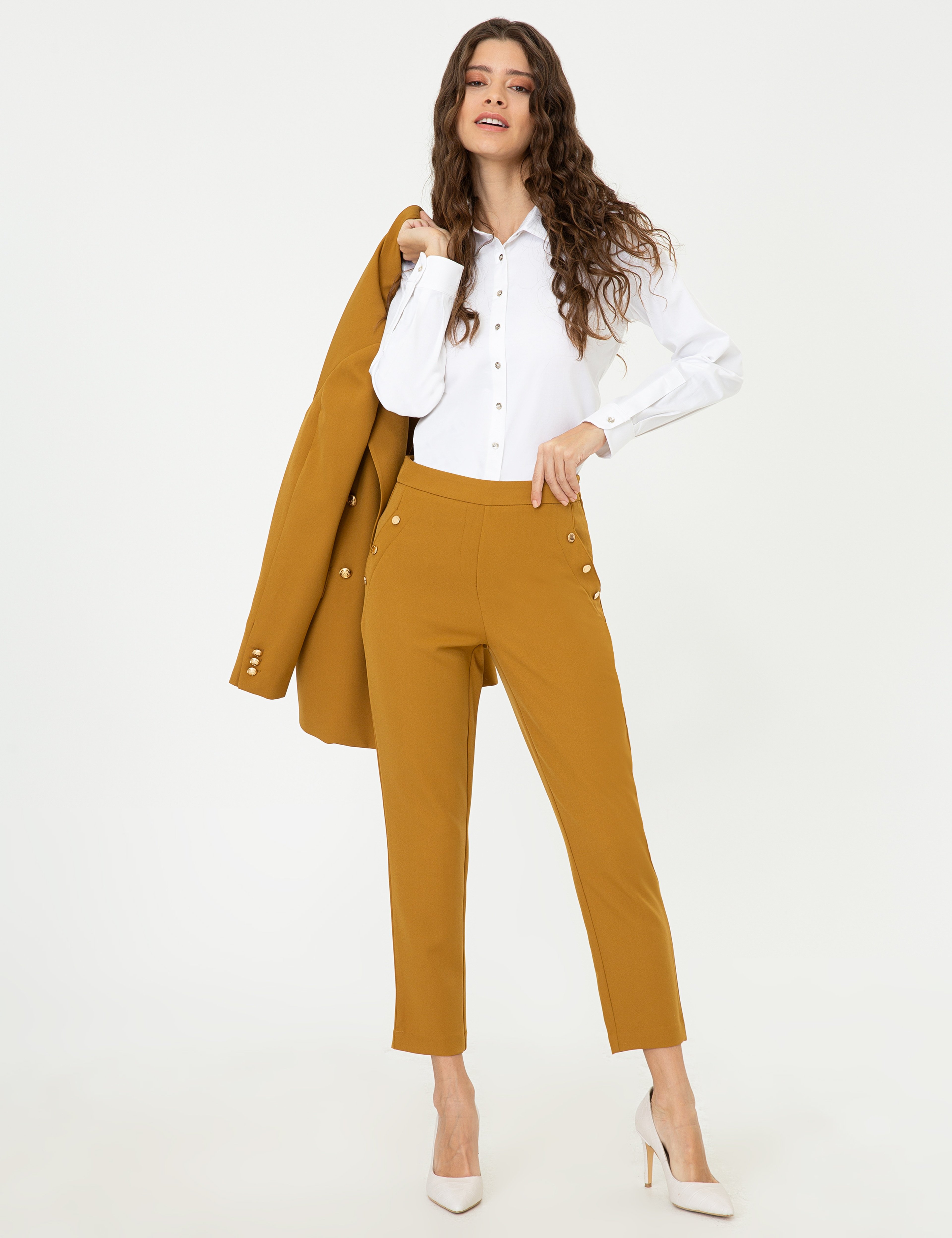 Camel Slim Fit Kumaş Pantolon - Image 1