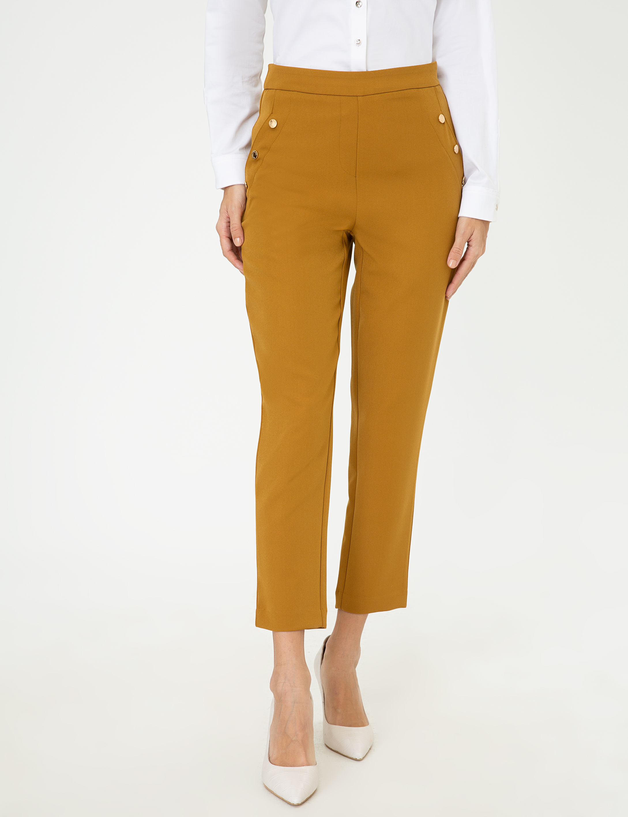 Pierre Cardin Camel Slim Fit Kumaş Pantolon görsel 2