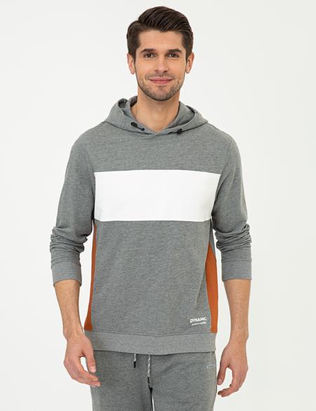 Gri Melanj Kapüşonlu Sweatshirt - 50240101025