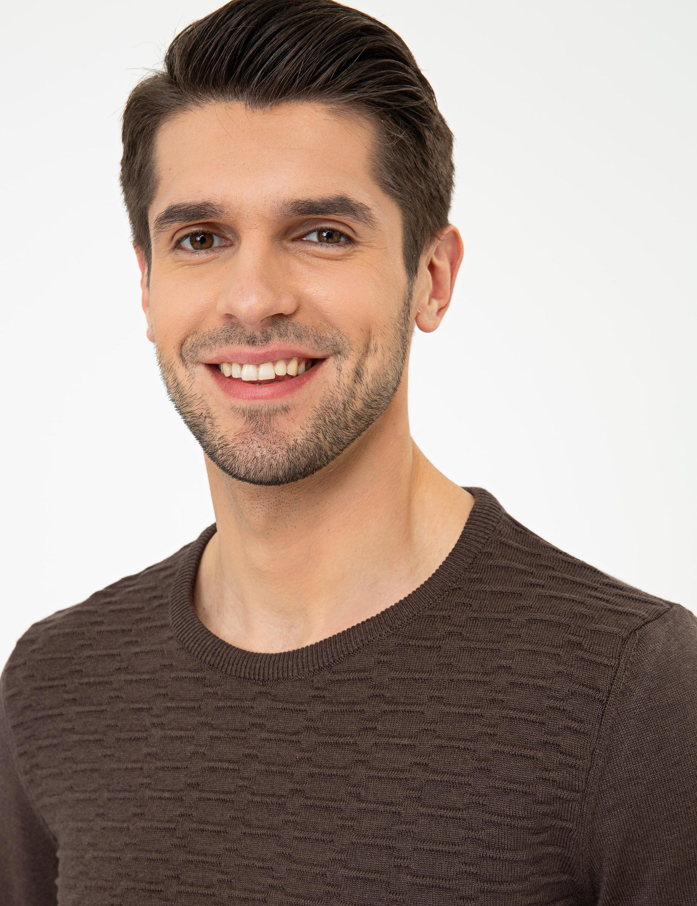 Açık Kahverengi Slim Fit Kazak