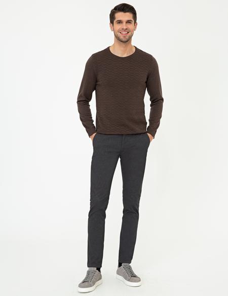 Açık Kahverengi Slim Fit Kazak - 50241425051