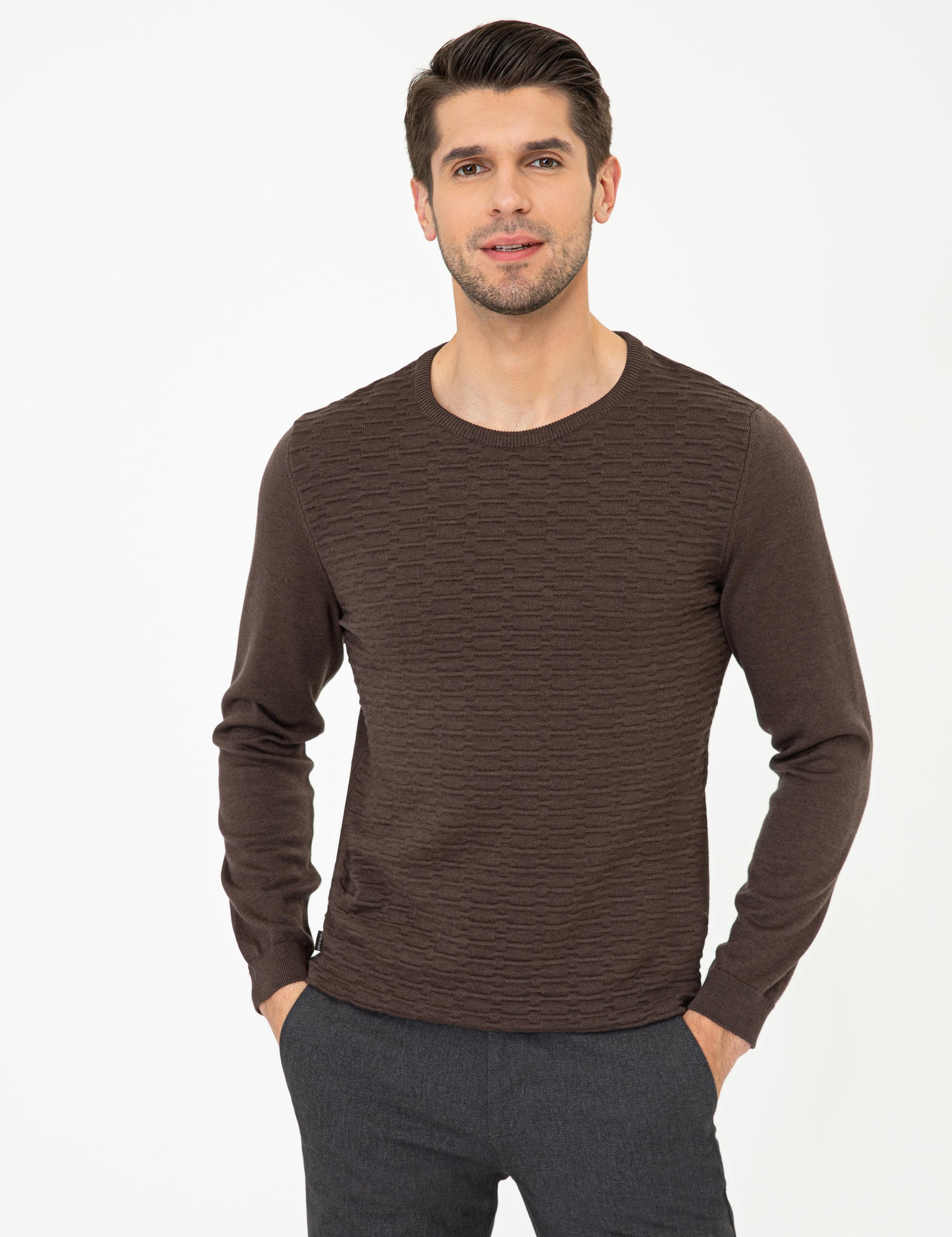 Açık Kahverengi Slim Fit Kazak