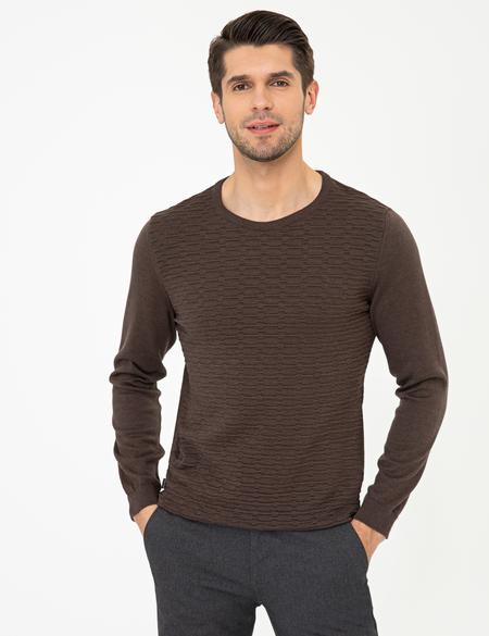 Açık Kahverengi Slim Fit Kazak - 50241425051