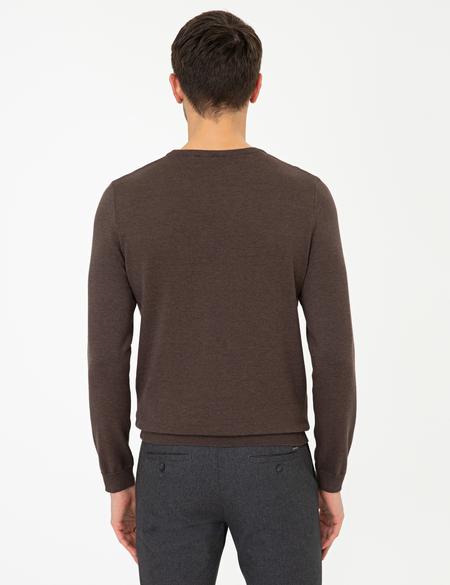 Açık Kahverengi Slim Fit Kazak - 50241425051