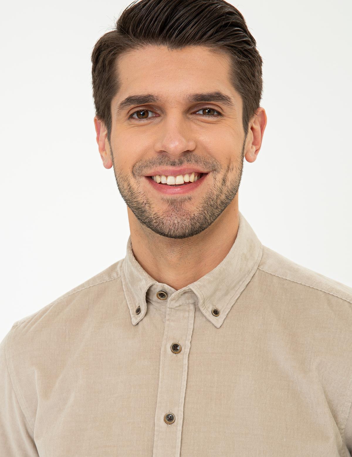 Bej Regular Fit Uzun Kollu Gömlek - 50241505067