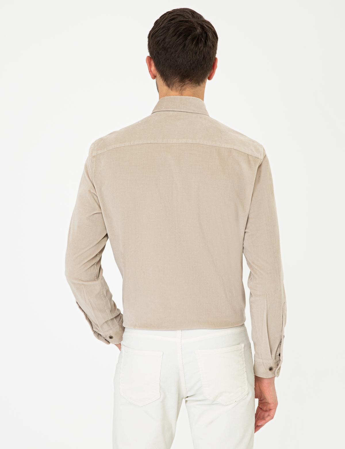 Bej Regular Fit Uzun Kollu Gömlek - 50241505067