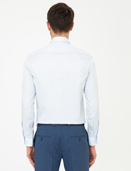 Açık Mavi Slim Fit Uzun Kollu Basic Gömlek - 50243307027