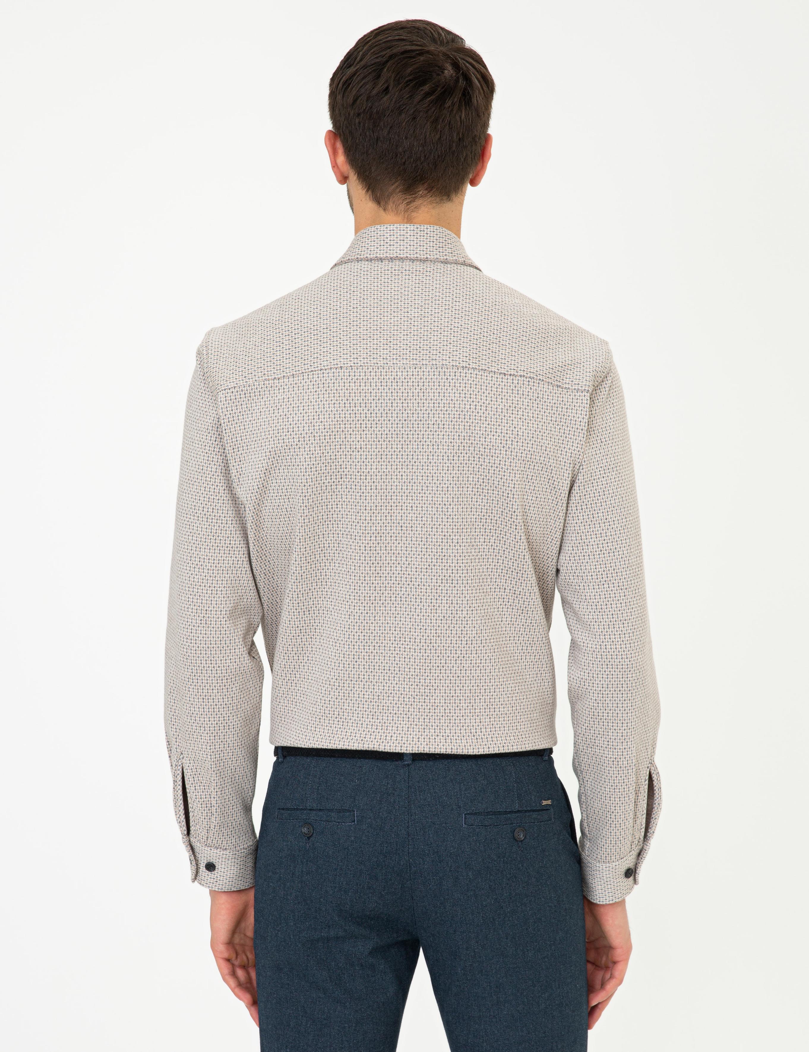 Bej Regular Fit Uzun Kollu Gömlek