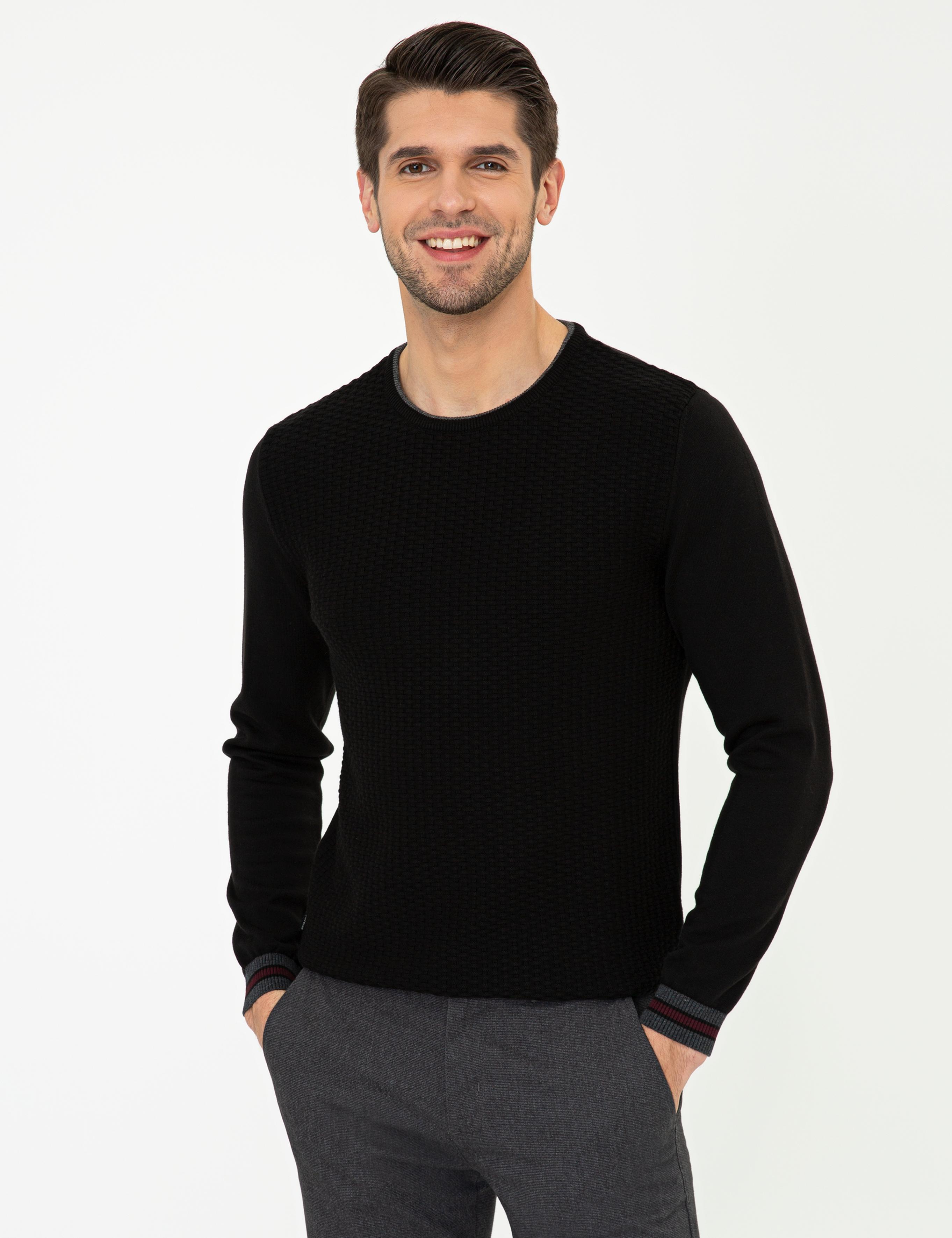 Siyah Slim Fit Kazak