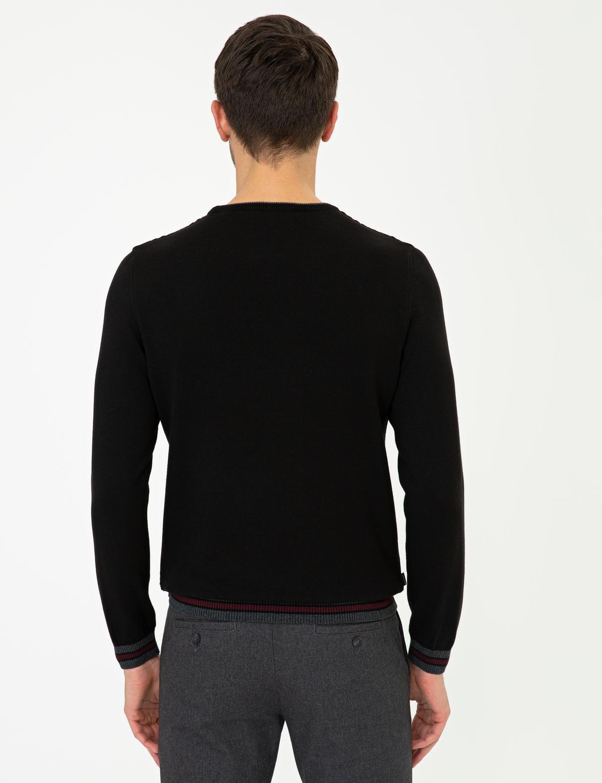 Siyah Slim Fit Kazak - 50248536001