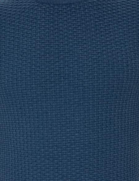 İndigo Melanj Slim Fit Kazak - 50248536017