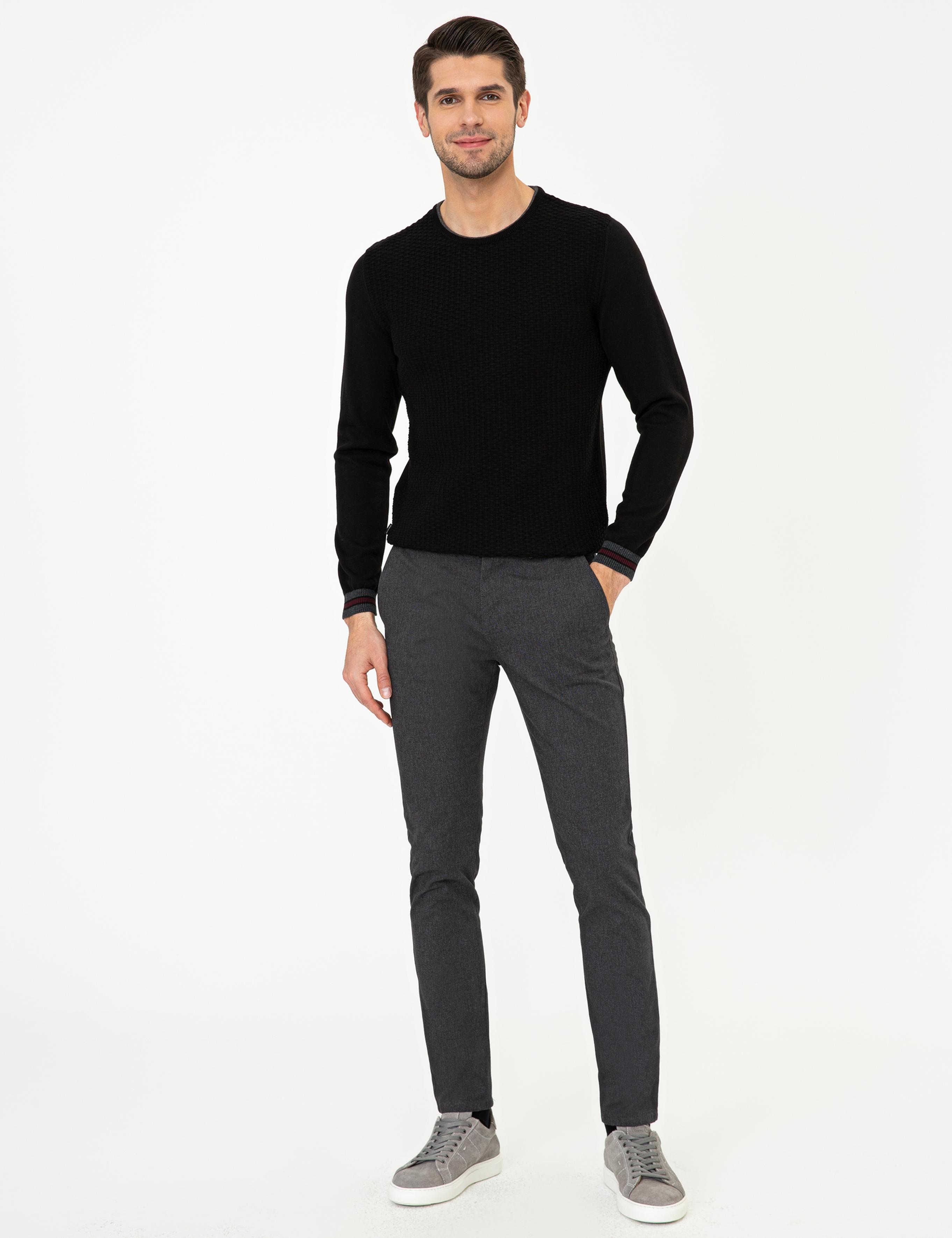 Siyah Slim Fit Kazak