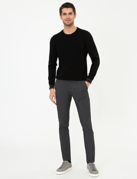 Siyah Slim Fit Kazak - 50248536001