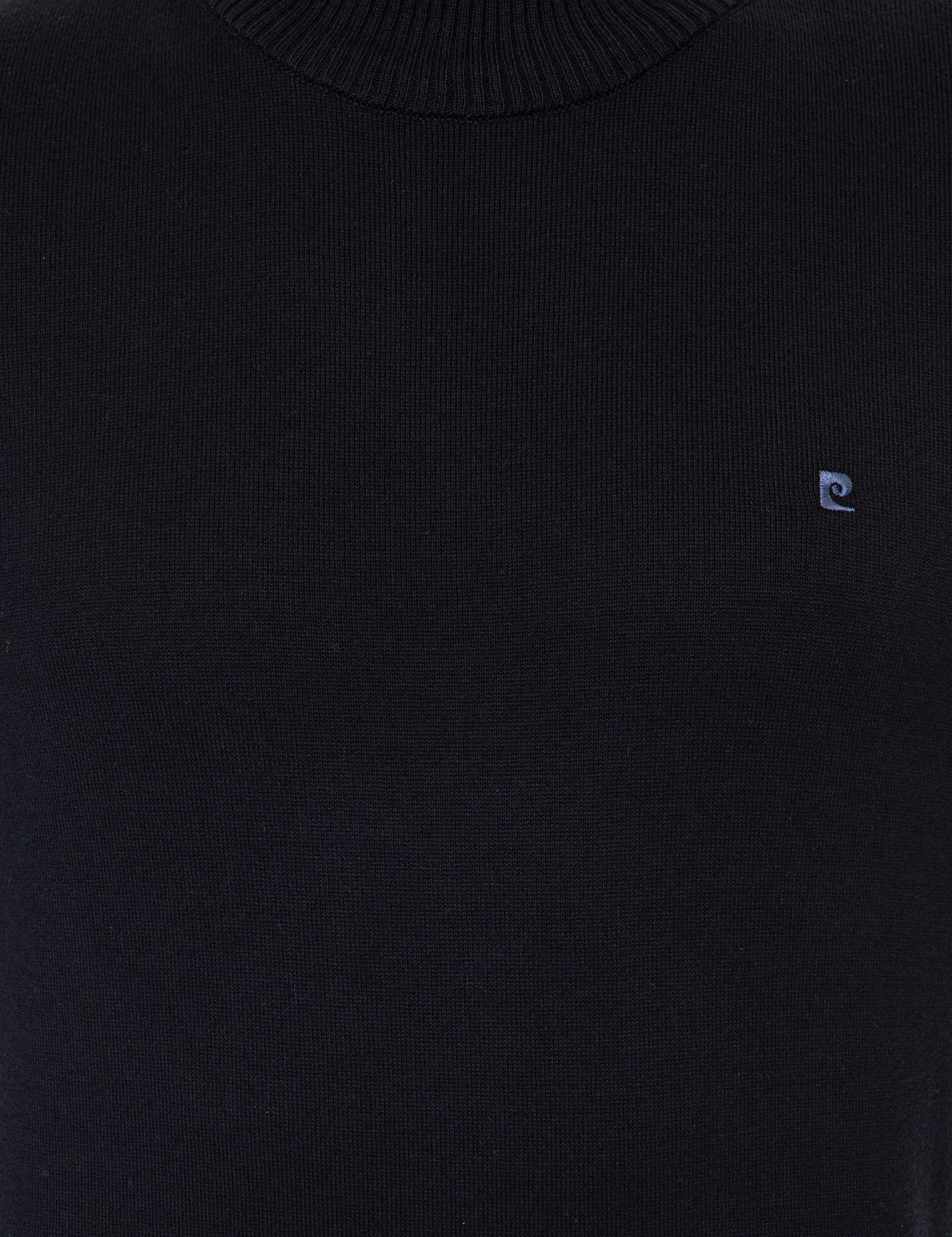 Lacivert Slim Fit Yarım Balıkçı Yaka Basic Triko Kazak