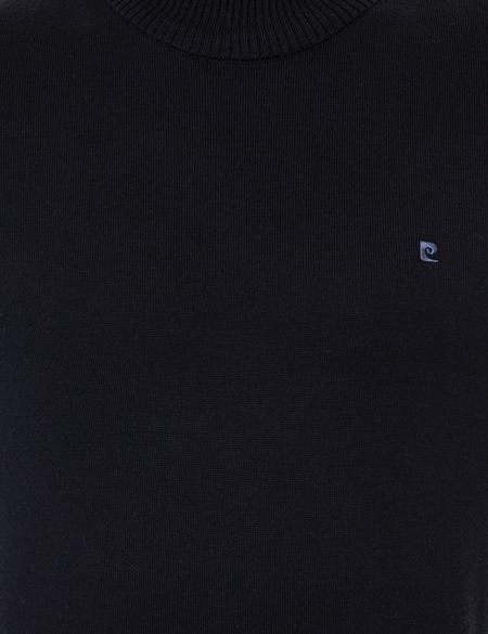 Lacivert Slim Fit Yarım Balıkçı Yaka Basic Triko Kazak - 50248552008