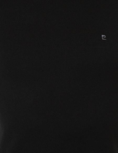 Siyah Slim Fit Yarım Balıkçı Yaka Basic Triko Kazak - 50248552018