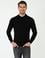 Siyah Slim Fit Yarım Balıkçı Yaka Basic Triko Kazak