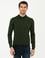 Yeşil Slim Fit Yarım Balıkçı Yaka Basic Triko Kazak