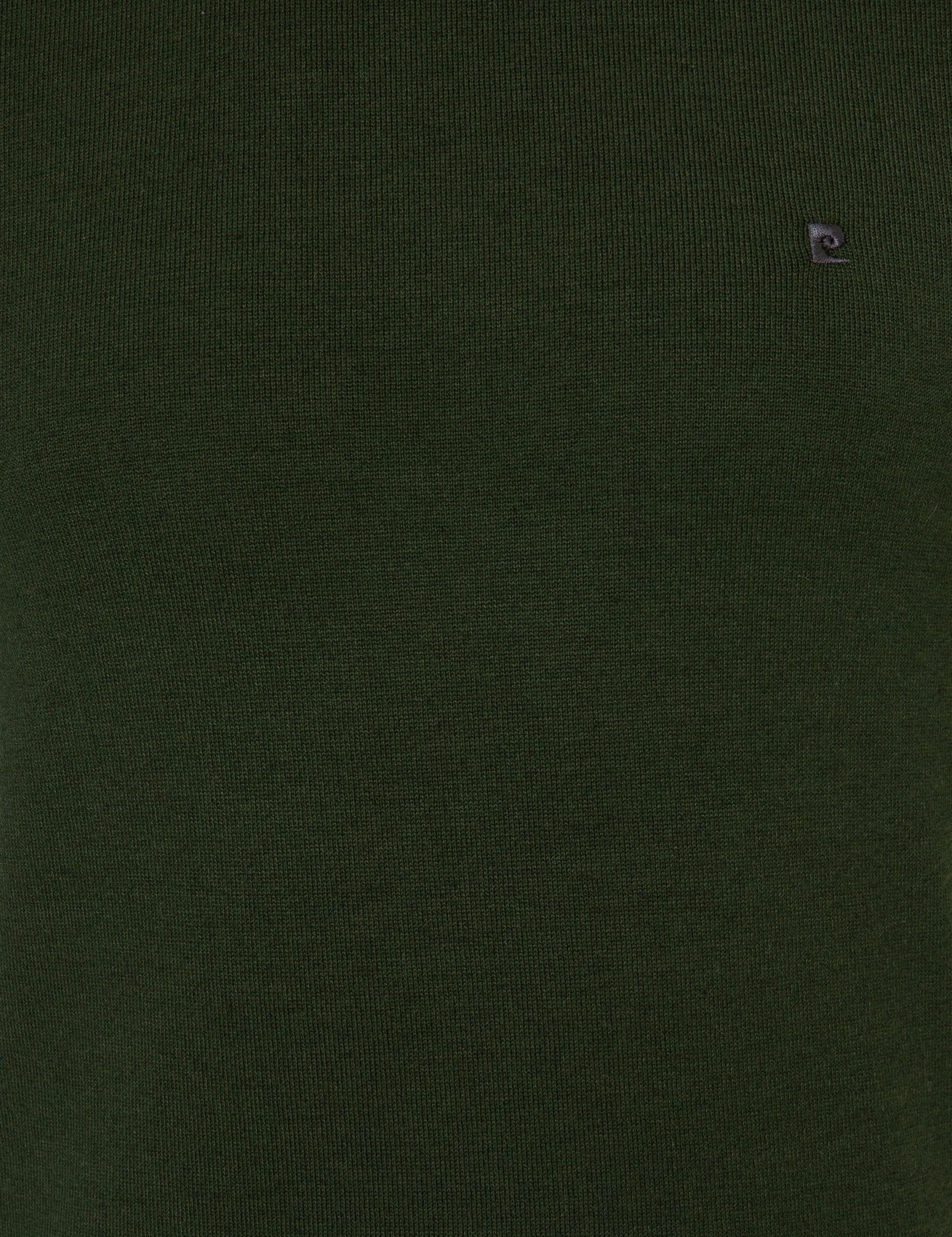 Yeşil Slim Fit Yarım Balıkçı Yaka Basic Triko Kazak