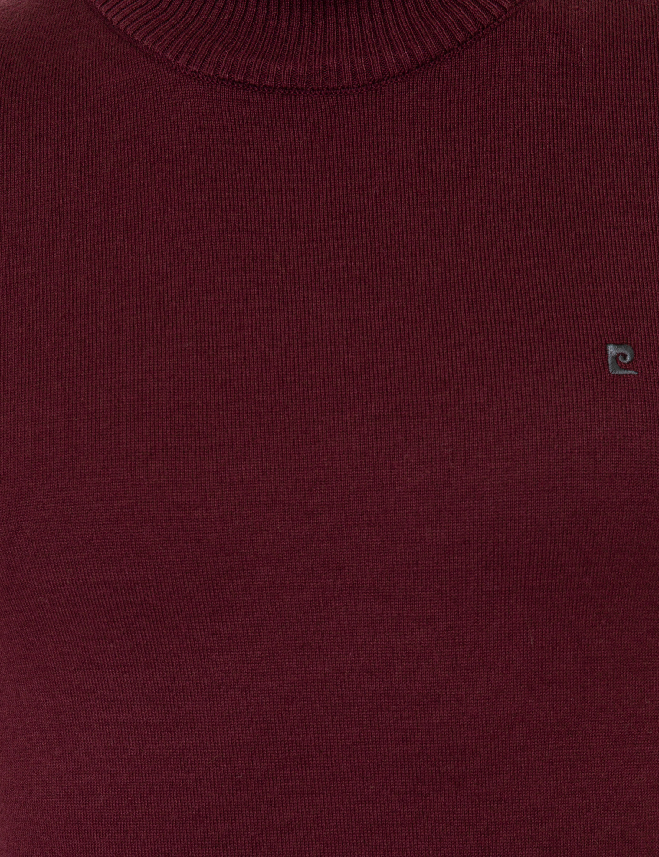 Pierre Cardin Bordo Slim Fit Yarım Balıkçı Yaka Basic Triko Kazak görsel 6