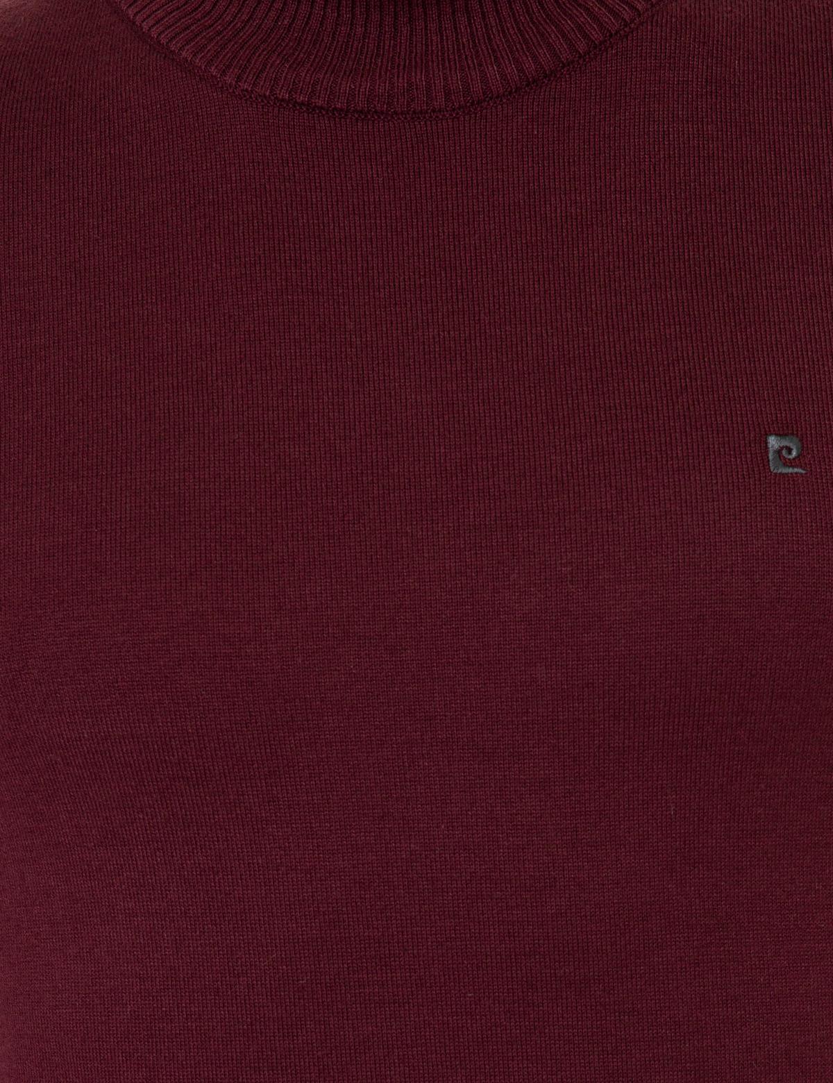 Bordo Slim Fit Yarım Balıkçı Yaka Basic Triko Kazak - 50248552078