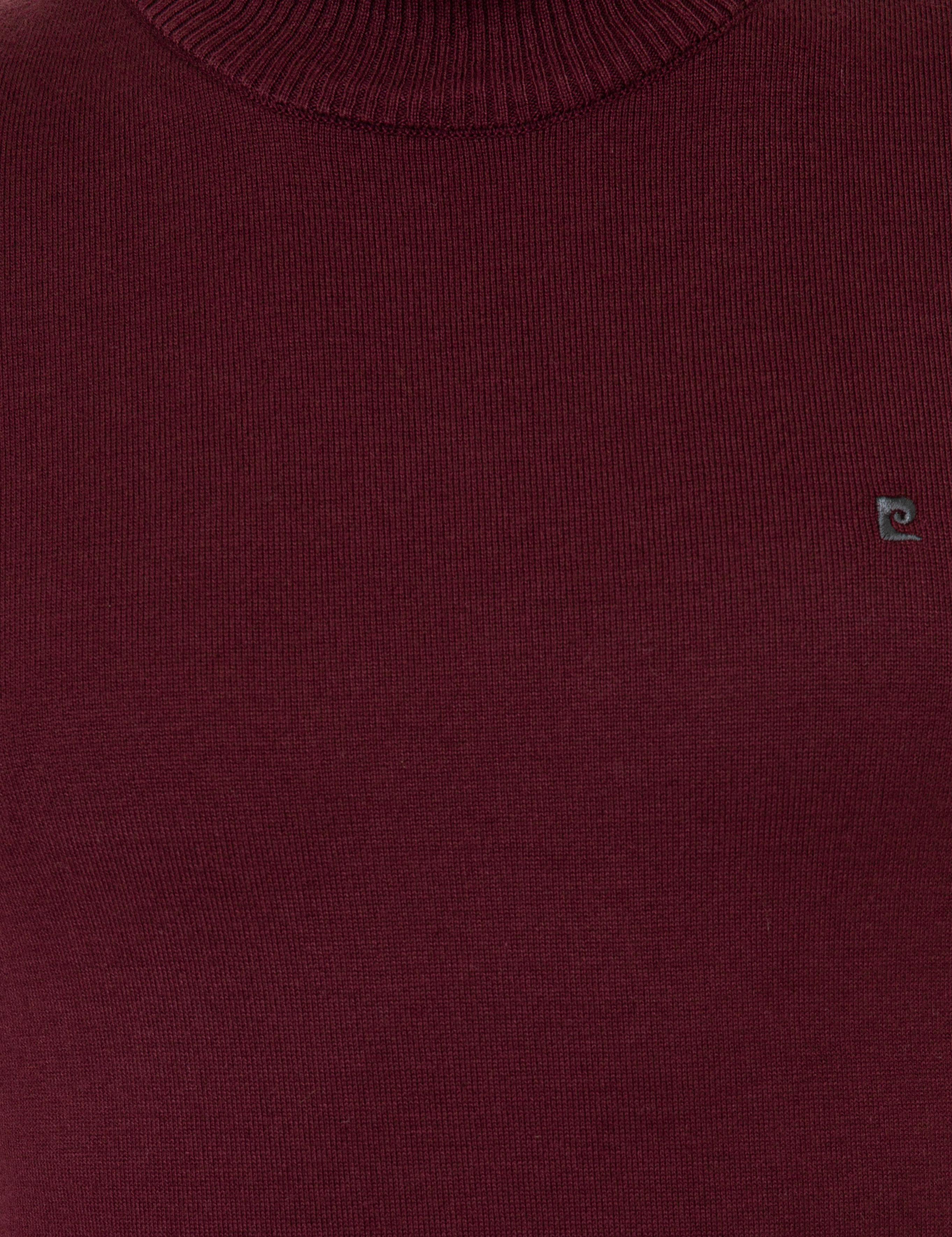Bordo Slim Fit Yarım Balıkçı Yaka Basic Triko Kazak