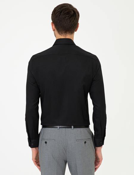Siyah Slim Fit Armürlü Gömlek - 50248975035