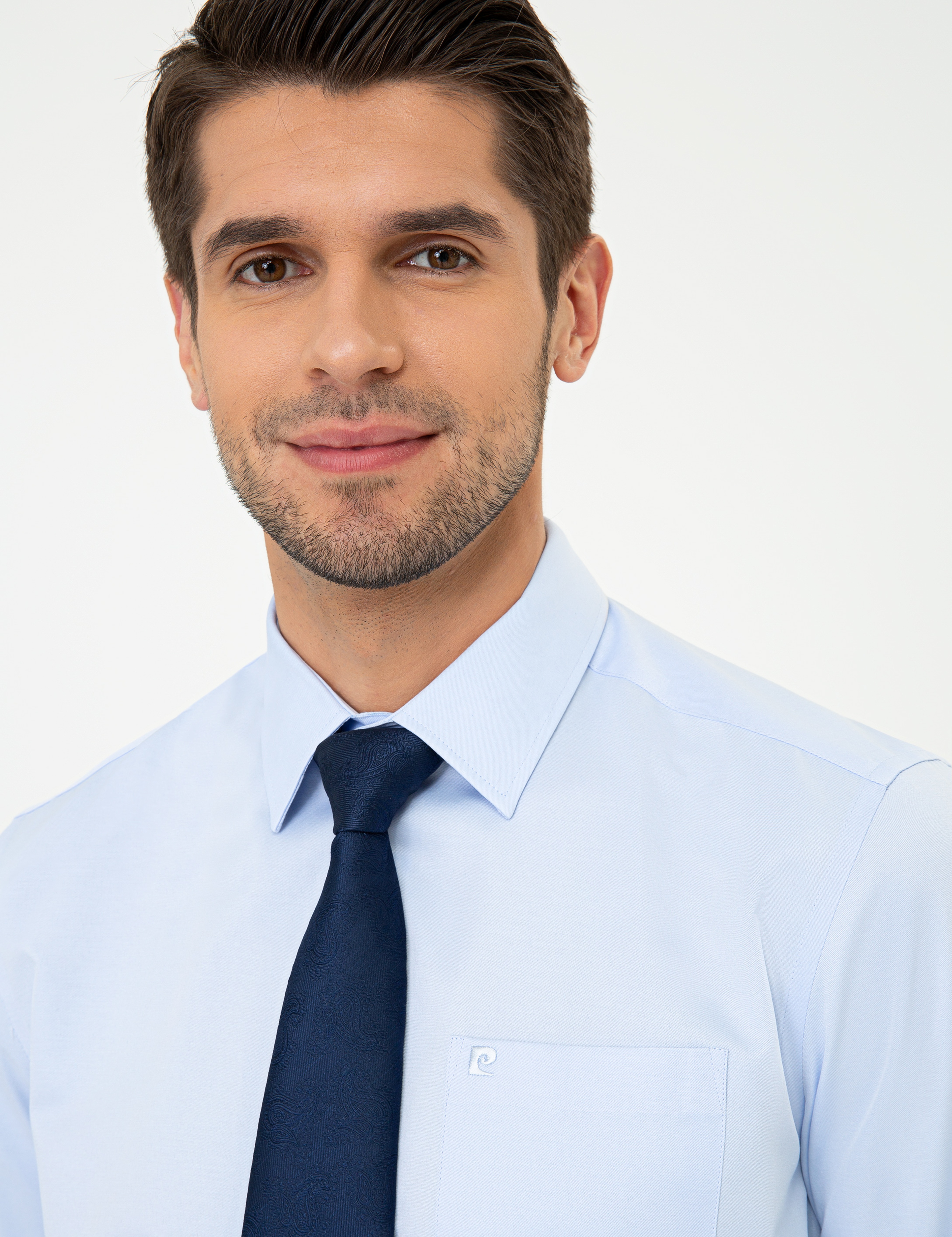 Açık Mavi Regular Fit Uzun Kollu Klasik Gömlek - Image 2