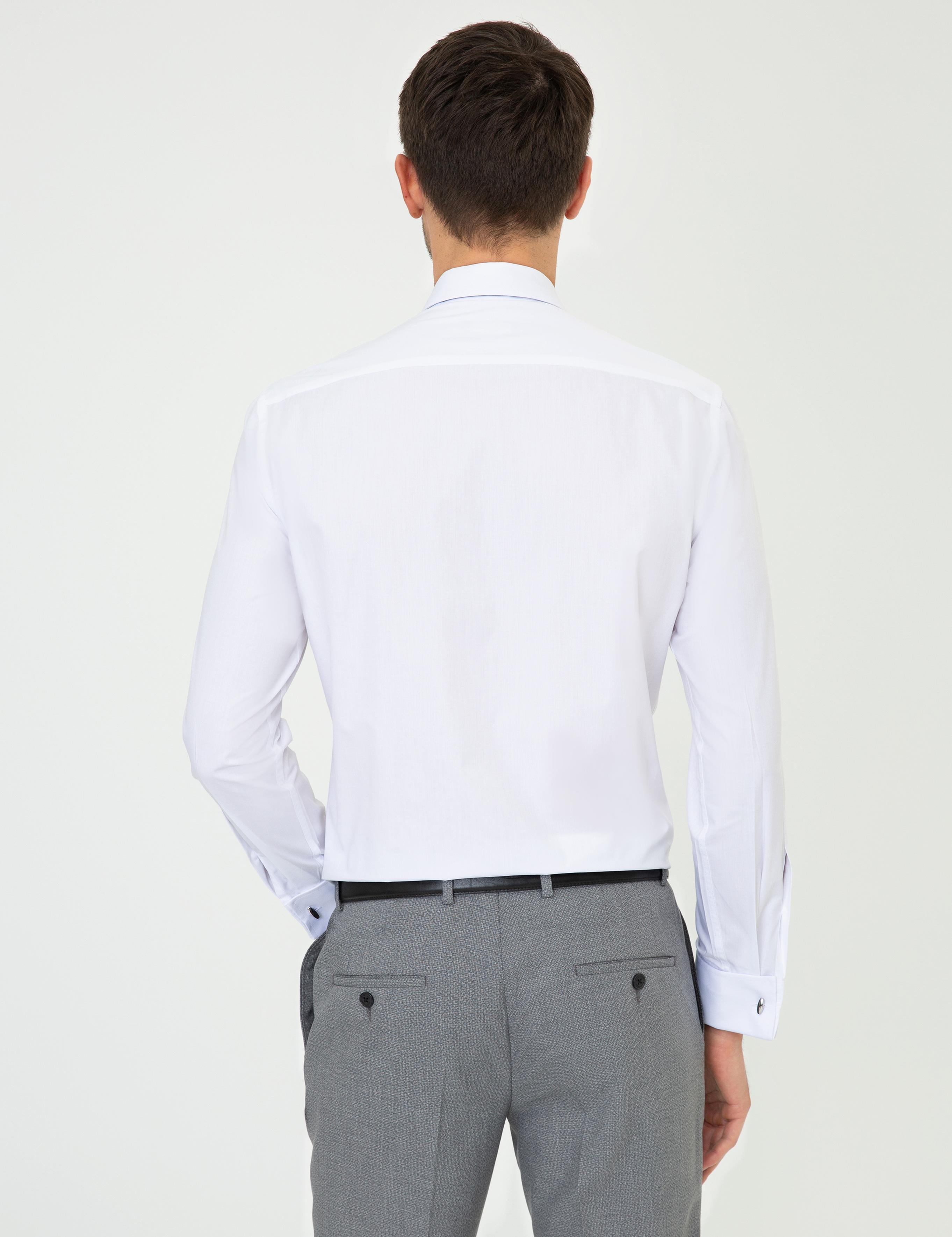 Beyaz Slim Fit Klasik Gömlek