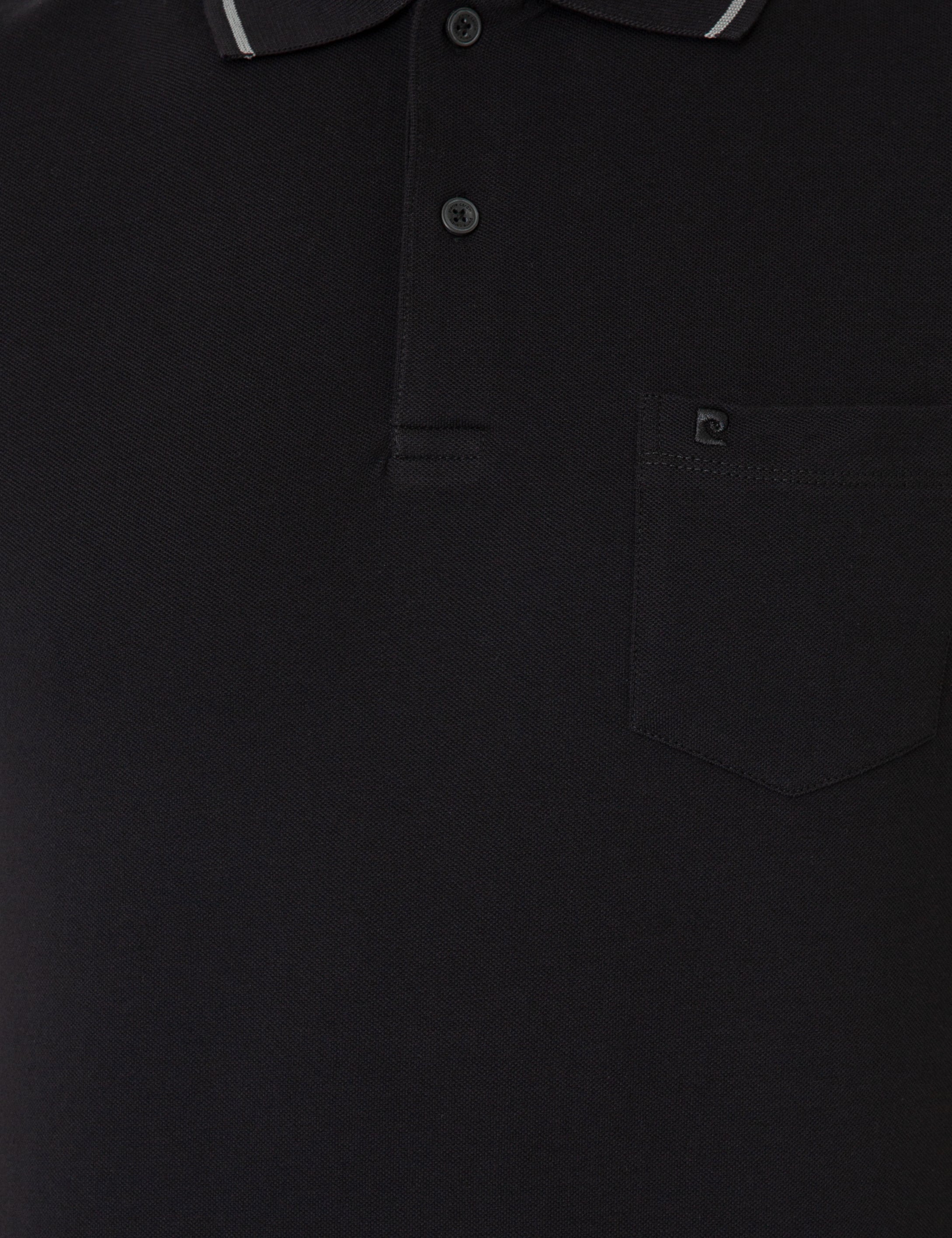 Siyah Regular Fit %100 Pamuk Polo Yaka Basic Tişört - Image 5