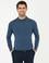 İndigo Melanj Slim Fit Yarım Balıkçı Yaka Basic Triko Kazak