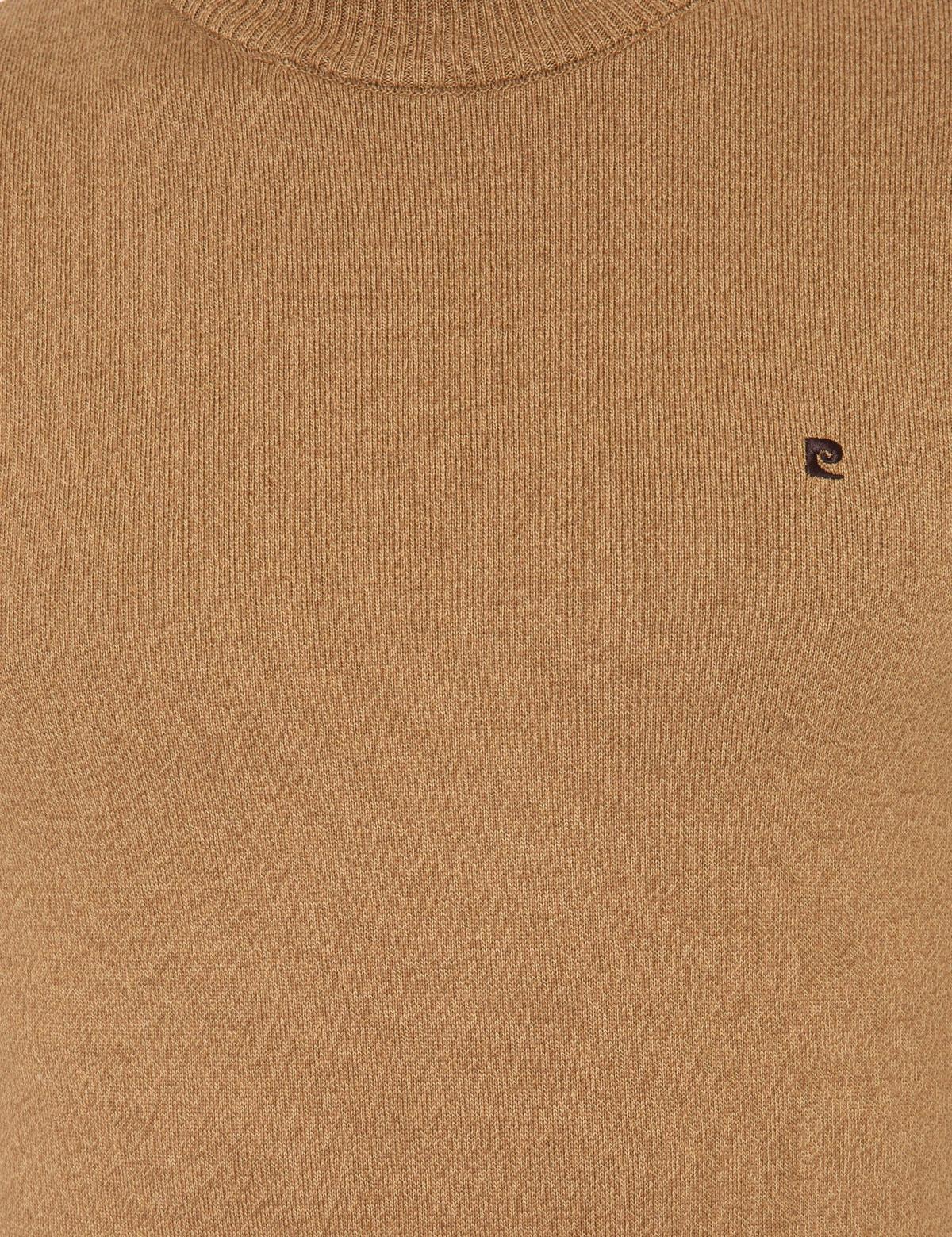 Camel Melanj Slim Fit Yarım Balıkçı Yaka Basic Triko Kazak - 50248552068