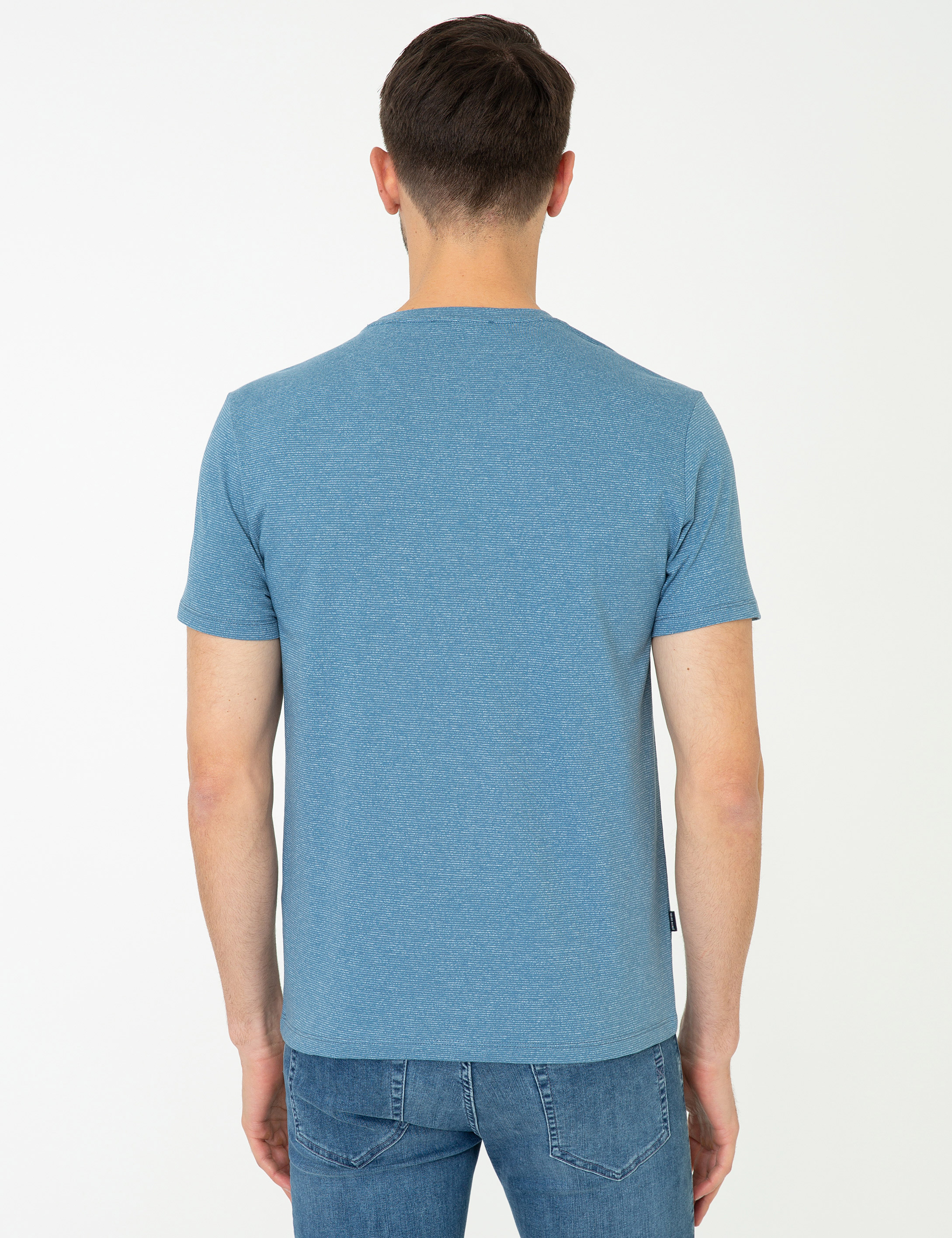 İndigo Slim Fit Bisiklet Yaka Basic Tişört