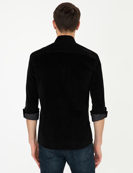 Siyah Regular Fit Uzun Kollu Gömlek - 50241505031