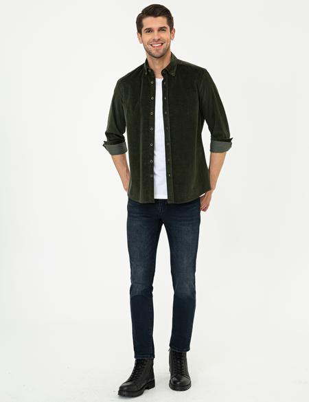 Haki Regular Fit Uzun Kollu Gömlek - 50241505078